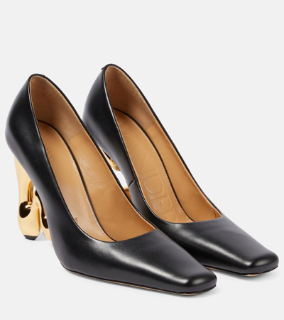 Jw Anderson Bubble Leather Pumps In Black