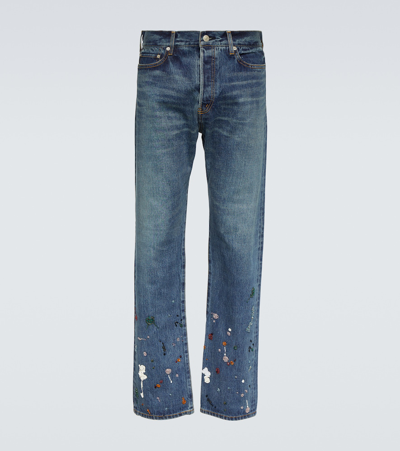Undercover Beaded Straight Jeans In Blue