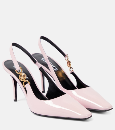 Versace Medusa '95 85 Slingback Leather Pumps - Women's - Calf Leather/lamb Skin In Pink