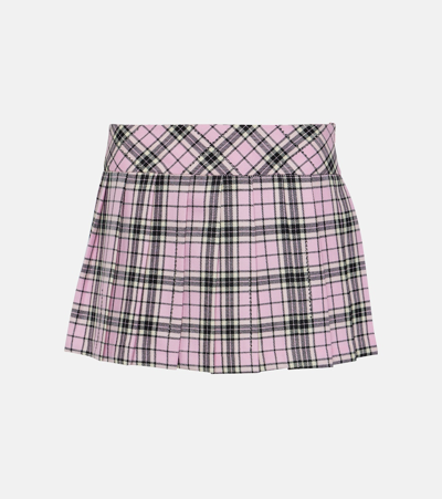 Giuseppe Di Morabito Checked Wool Miniskirt In Pink