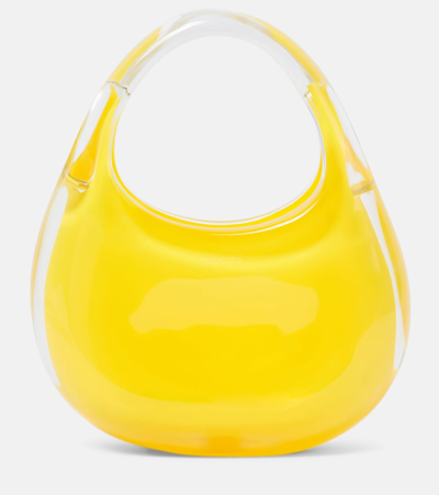 Coperni Swipe Micro Shoulder Bag In Yellow