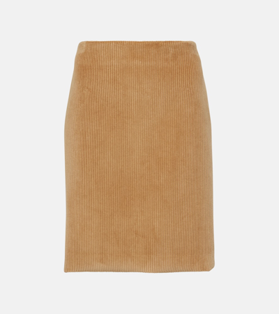 Miu Miu Corduroy Skirt In Beige