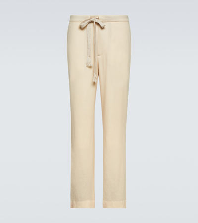 Auralee Straight-leg Wool Pants In White