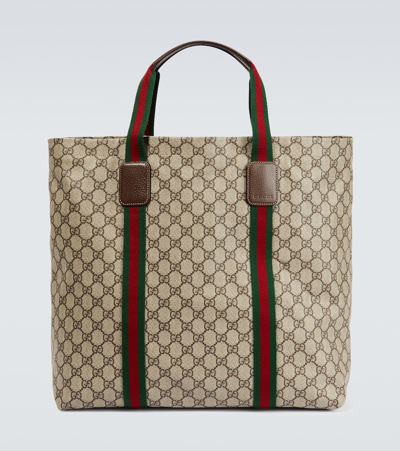 Gucci Gg Supreme Tender Medium Tote Bag In Brown