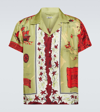 Bode Man Shirt Sage Green Size L Silk In Multicoloured