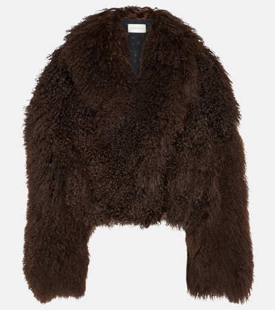 Magda Butrym Shearling Jacket In Brown