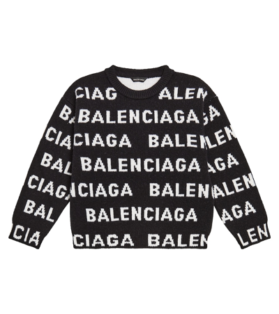 Balenciaga Kids' Wool Jumper In Black