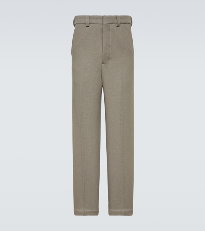 Ami Alexandre Mattiussi Wool-blend Straight Pants In Grey