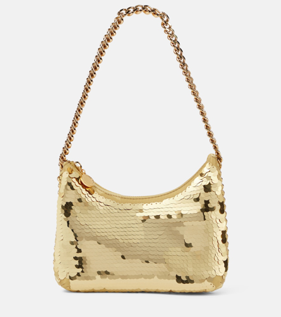 Stella Mccartney Falabella Embellished Mini Shoulder Bag In Gold