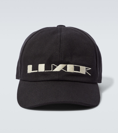 Rick Owens Drkshdw Embroidered Cotton Baseball Cap In Black