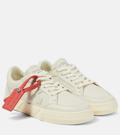 Off-white White Vulcanized Sneakers In Beige