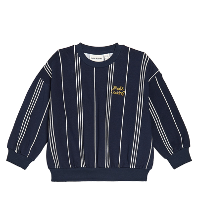 Mini Rodini Kids' What's Cooking Striped Cotton Sweatshirt In Blue