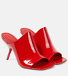 Ferragamo Era Patent Stiletto Mule Sandals In Red