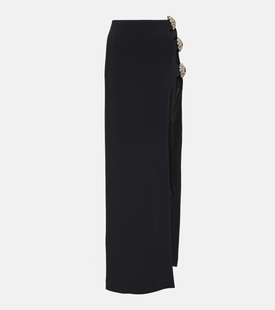 David Koma Crystal-embellished Cutout Maxi Skirt In Black