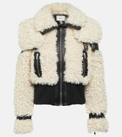 Coperni Aviator Faux-shearling Bomber Jacket In Neutrals