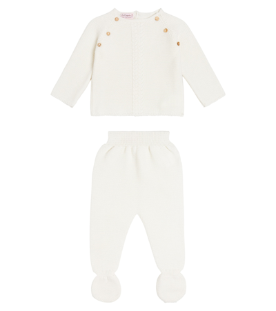 La Coqueta Baby Set Ciro Aus Top Und Hose Aus Wolle In Neutrals