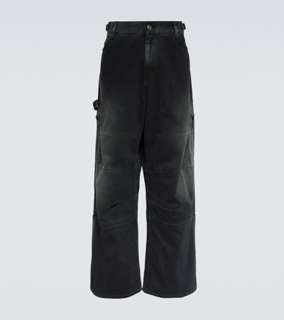 Balenciaga Cotton Cargo Pants In Sunbleached Black