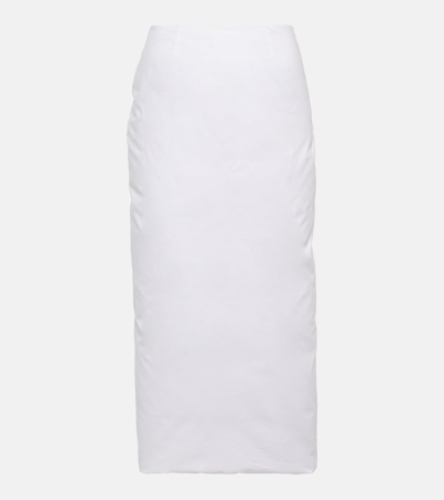 Prada Padded Pencil Skirt In White/cream