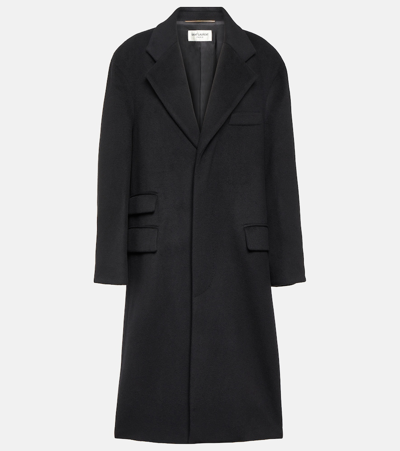 Saint Laurent Women's Oversized Coat In Wool In Black