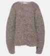 Jil Sander Metallic Mohair Sweater In Grey