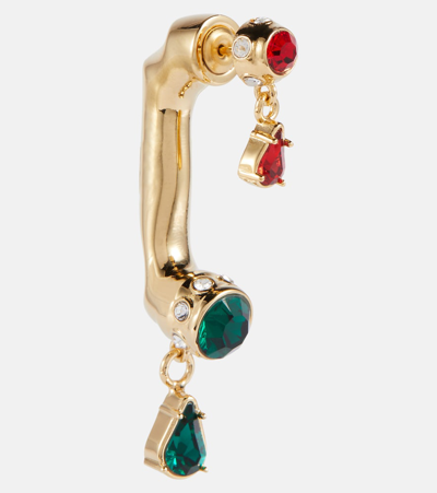 Rabanne Rhinestone Embellished Drop Earrings In Gold