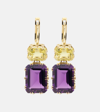 ILEANA MAKRI CROWN 18KT GOLD EARRINGS WITH TOPAZ AND AMETHYST