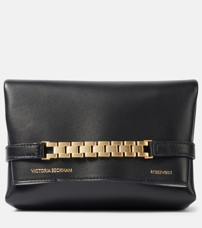 Victoria Beckham Chain Mini Leather Shoulder Bag In Black