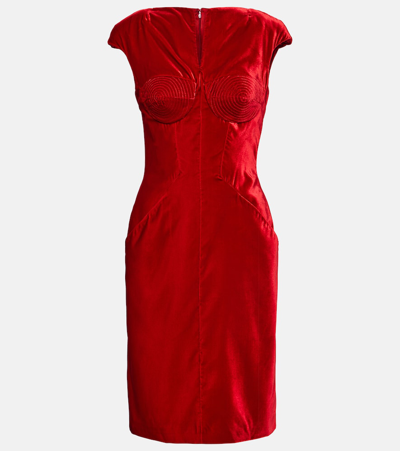 Tom Ford Cone-bra Dress In Red