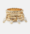 Rainbow K Drop 18kt Gold Connected Rings With Diamonds In Gold