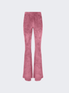 Gcds Velvet Flared Trousers In Pink