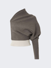 RICK OWENS ONE SLEEVE CASHMERE TOP