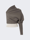 Rick Owens One-shoulder Ribbed-knit Jumper In Dust Pearl