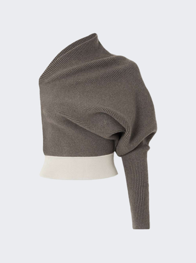 Rick Owens One-shoulder Cashmere-blend Top In Dust Pearl