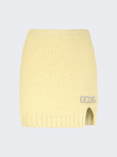 Gcds Yellow Hairy Mini Skirt In 04 Yellow