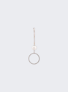 Delfina Delettrez 'bubble' Diamond Pearl 18k White Gold Single Drop Earring In Silver
