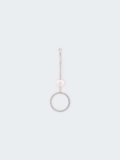 Delfina Delettrez Pearl Hoop Earring In Metallic