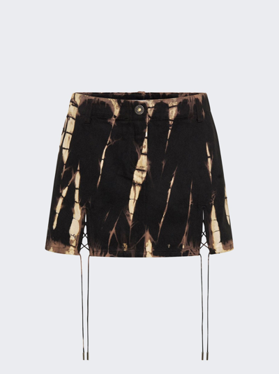 Dion Lee Denim V-wire Mini Skirt In Black