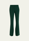 Michael Kors Haylee Flare-leg Crepe Trousers In Forest