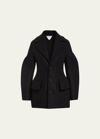 Bottega Veneta Women's Sculpt Felted Wool-blend Coat In Nero