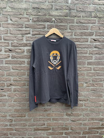 Pre-owned Prada Black Hockeymask Art Longsleeve T-shirt