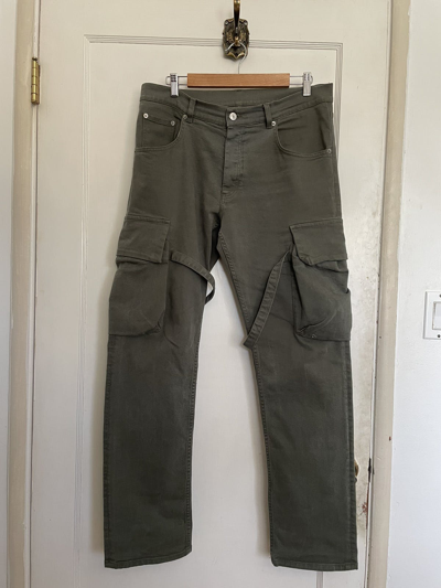 Pre-owned Helmut Lang Aw2004 Bondage Pants In Olive