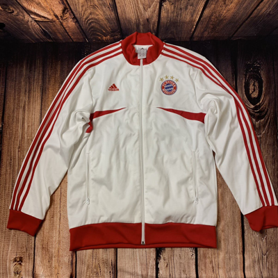 Pre-owned Adidas X Vintage Sweatshirt Zipper Adidas Bayern Y2k Soccer In Red White