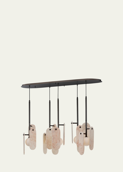 Studio M X Nina Magon Megalith 5-light Rose Jade Onyx Pendant Light