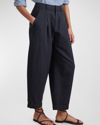 Apiece Apart Bari Crop Trouser Pants In Black In Black