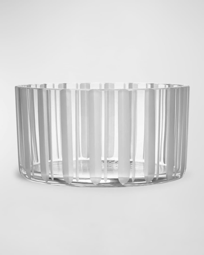 Orrefors 6" Cut In Number Stripes Bowl In Transparent