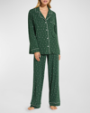 Eberjey Gisele Dot Printed Long Pajama Set In Winter Park Fores