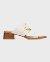 SEE BY CHLOÉ HANA LEATHER RING SLIDE SANDALS