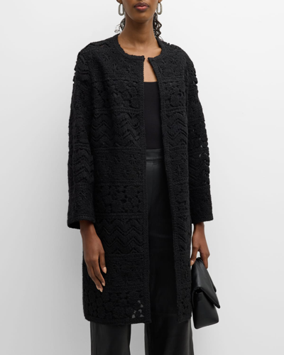 Kobi Halperin Marie Knit Open-front Coat In Black