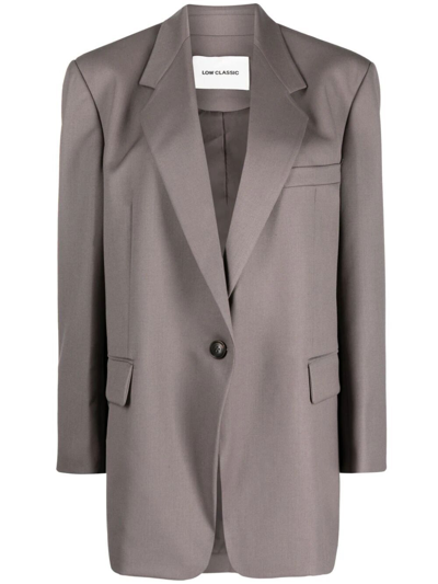 Low Classic Single-breasted Tailored Blazer In Grey