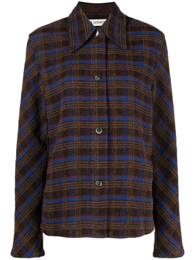 Our Legacy Checked Long-sleeve Shirt In Brown